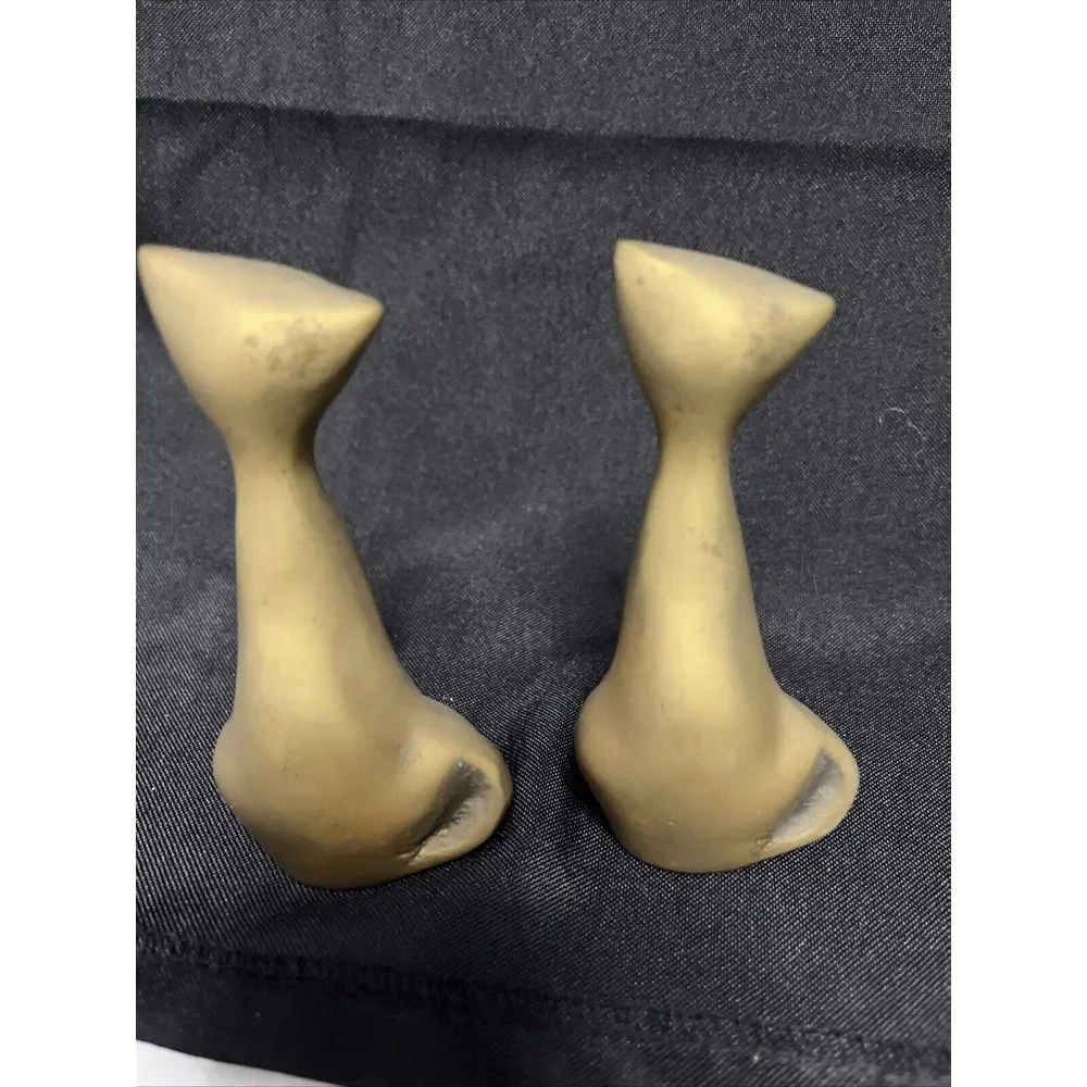 Vintage Mid Century Modern Solid Brass Pair of Cat Figurines 3.5